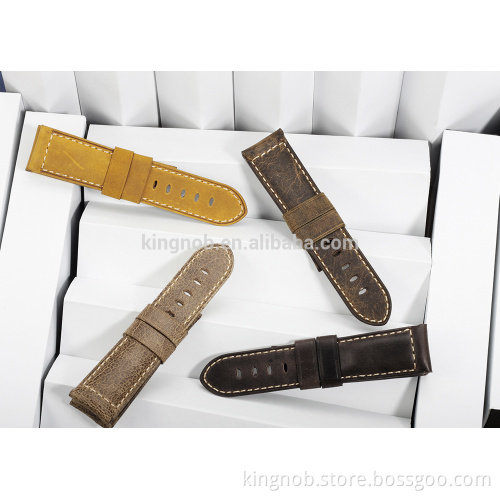 watchband wholesale handmade watch strap genuine Leather watch band vintage 24mm watchband for Panerai